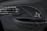 GREY STITCH FITS SUBARU IMPREZA 1992-1998 2X REAR DOOR CARD TRIM LEATHER COVERS