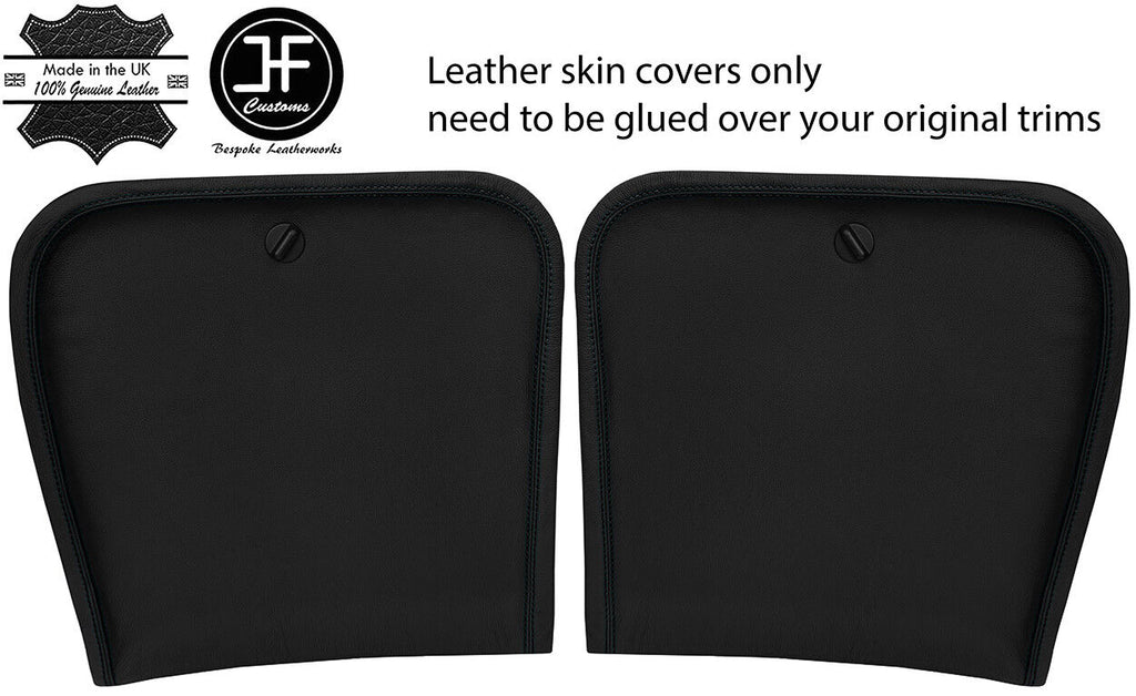 BLACK STITCH 2X TARGA T BAR SUN SHADES LEATHER COVERS FOR TOYOTA MR2 MK2 89-00