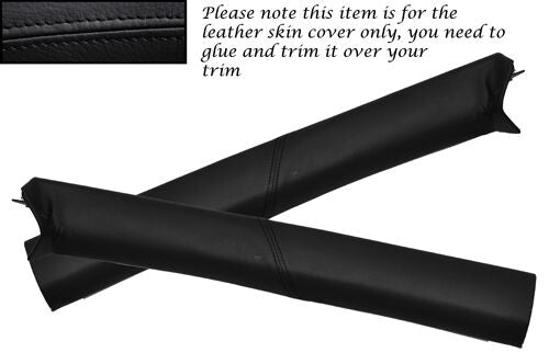 BLACK STITCH FITS FORD MUSTANG CONVERTIBLE 87-93 2X WINDSHIELD PILLAR LTHR COVER