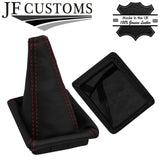 D RED STITCH LEATHER GEAR GAITER + PLASTIC FRAME FITS RENAULT CLIO MK1 90-97