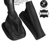 BLACK STITCH TOP GRAIN LEATHER GEAR HANDBRAKE GAITER FOR VAUXHALL CORSA D 06-14