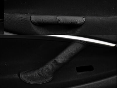 BLACK STITCHING FITS CITROEN C5 2001-2007 2X FRONT DOOR HANDLE LEATHER COVERS