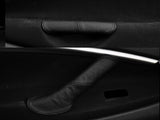 BLACK STITCHING FITS CITROEN C5 2001-2007 2X FRONT DOOR HANDLE LEATHER COVERS