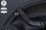 BLACK STITCH 2X REAR DOOR HANDLE REAL LEATHER COVERS FOR SEAT IBIZA MK5 09-15