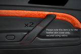 RED STITCH 2X REAR DOOR HANDLE LEATHER COVERS FITS SKODA SUPERB 2002-2008