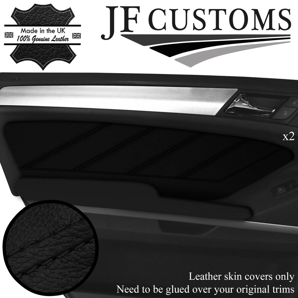 BLACK STITCH LEATHER 2X FRONT DOOR TRIM COVERS FOR MERCEDES W164 05-11 JF2