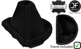 BLACK STITCH SUEDE AUTOMATIC GEAR GAITER+PLASTIC FRAME FOR AUDI TT MK2 06-14