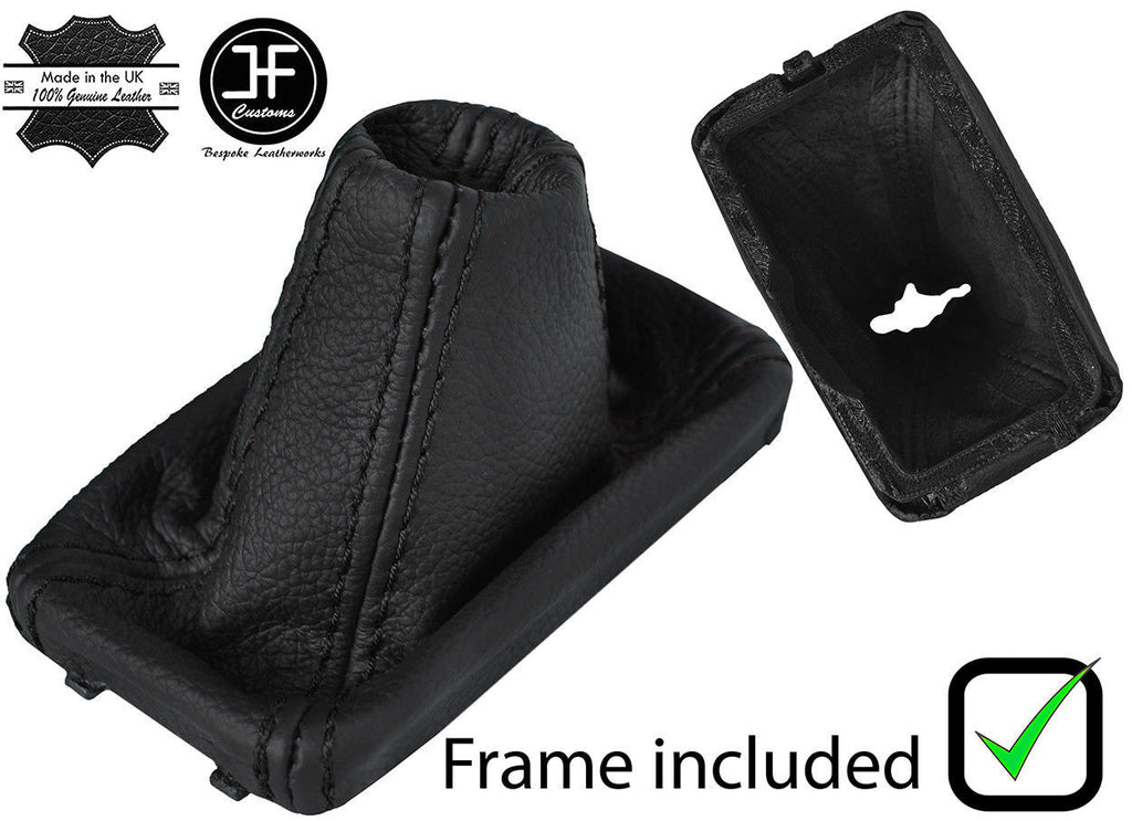 BLACK STITCH LEATHER AUTOMATIC GEAR GAITER+PLASTIC FRAME FITS VOLVO S90 16-19
