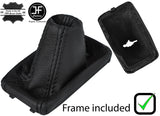 BLACK STITCH LEATHER AUTOMATIC GEAR GAITER+PLASTIC FRAME FITS VOLVO S90 16-19