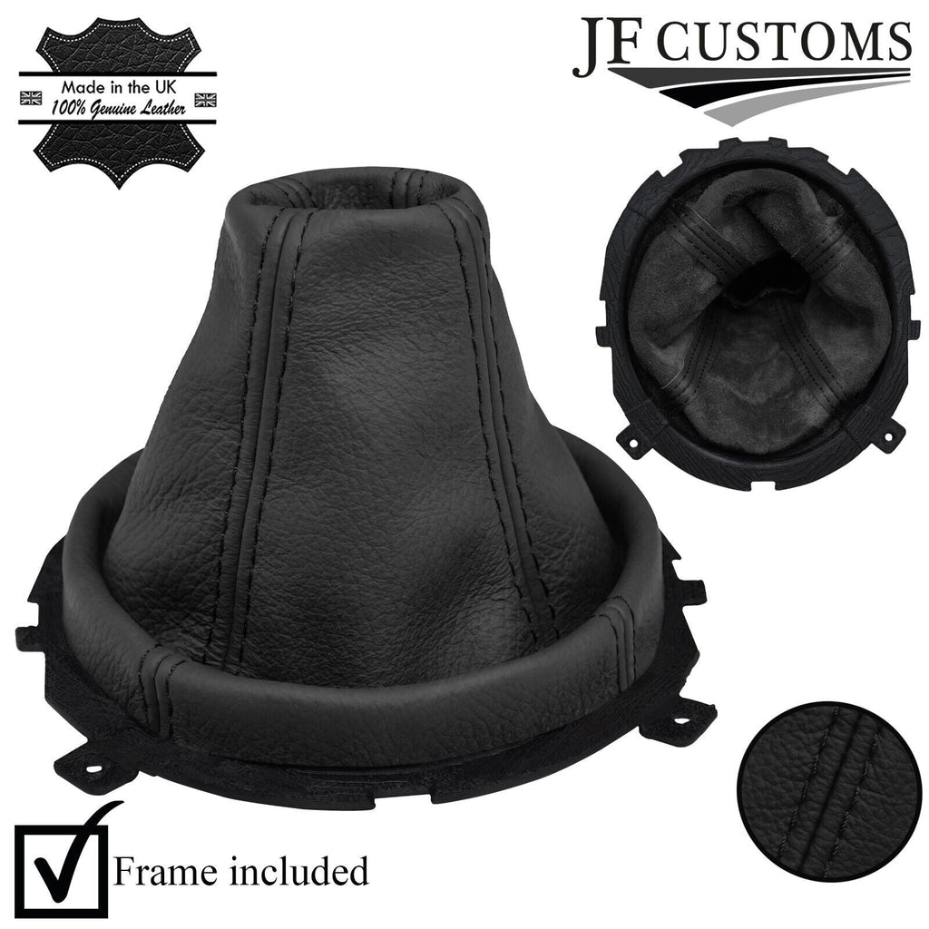 BLACK LEATHER GEAR GAITER+PLASTIC FRAME FOR HYUNDAI COUPE S3 SIII 06-08