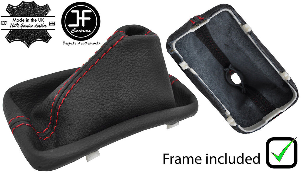 RED STITCH LEATHER AUTOMATIC GEAR GAITER PLASTIC FRAME FOR BMW X5 E53 00-06