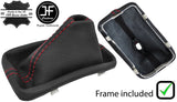 RED STITCH LEATHER AUTOMATIC GEAR GAITER PLASTIC FRAME FOR BMW X5 E53 00-06