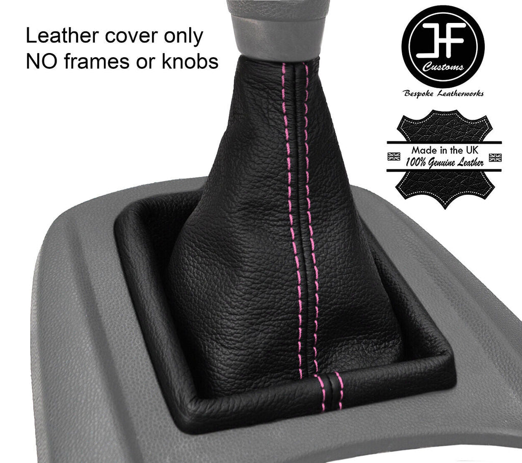 PINK DOUBLE STITCH FITS FORD FIESTA MK7 2008-2013 GEAR STICK GAITER LEATHER