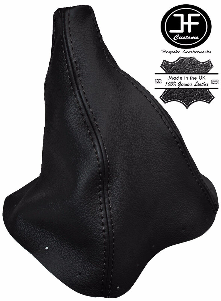 BLACK STITCHING REAL LEATHER MANUAL GEAR GAITER FITS FORD MUSTANG 1995-2004