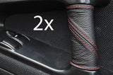FITS MITSUBISHI FTO 2X DOOR HANDLE COVERS LEATHER RED ST CUSTOM NEW MADE IN UK