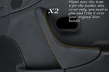 YELLOW STITCH 2X DOOR HANDLE TRIM LEATHER COVER FITS MAZDA MX5 MK2 MIATA 98-00