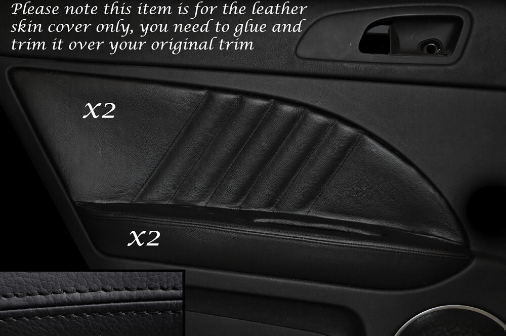 BLACK STITCH 2X REAR DOOR CARD TRIM LEATHER COVERS FITS ALFA ROMEO 159 05-12