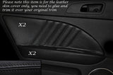 BLACK STITCH 2X REAR DOOR CARD TRIM LEATHER COVERS FITS ALFA ROMEO 159 05-12