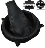 BLACK STITCHING MANUAL LEATHER GEAR GAITER FITS SSANGYONG KYRON 2005-2010