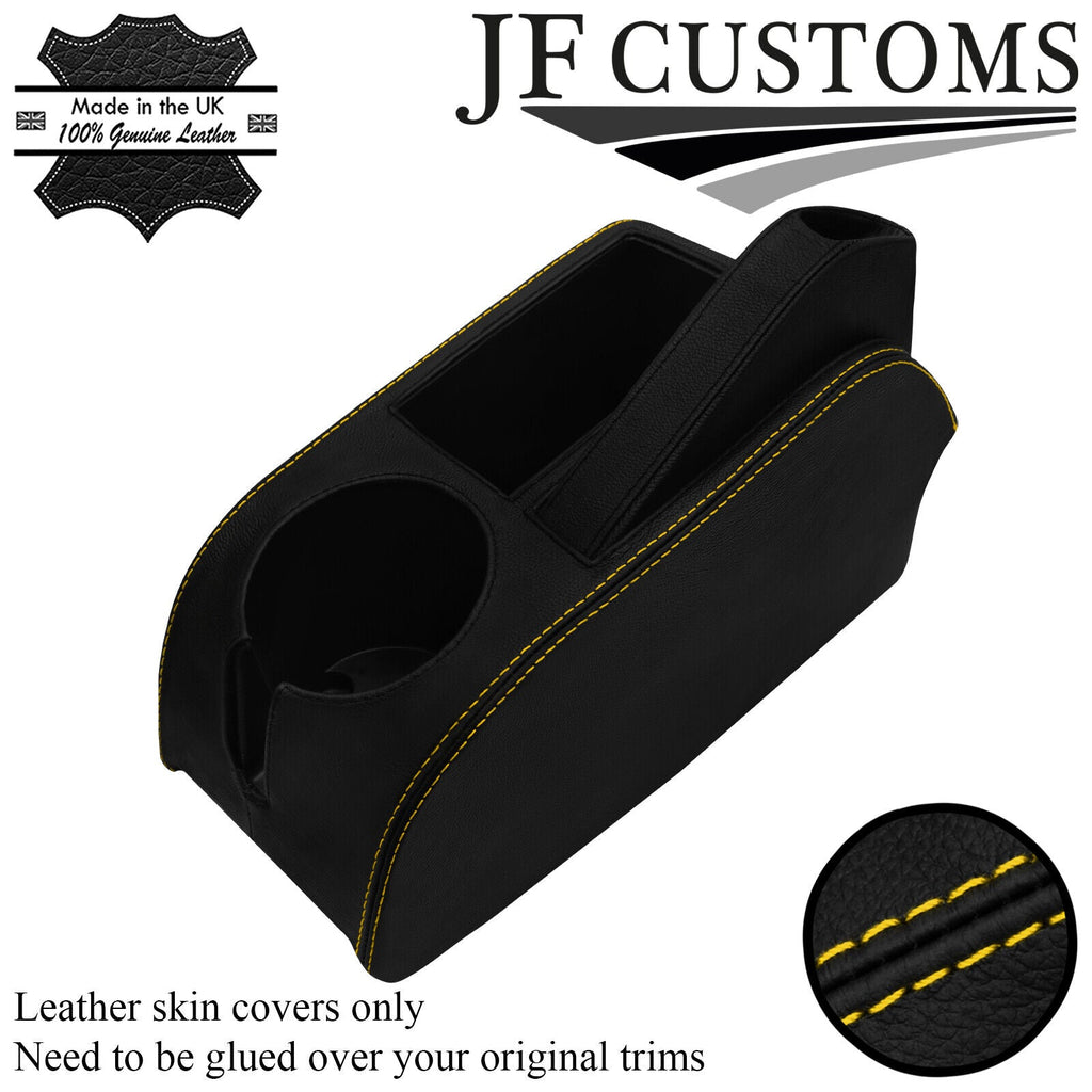 YELLOW STITCH LEATHER HANDBRAKE CENTRE CONSOLE NON ARMREST COVER FOR VW GOLF MK5