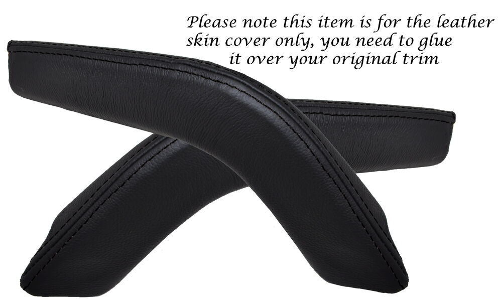 BLACK STITCH 2X CENTRE CONSOLE GRAB HANDLE COVERS FITS SEAT TOLEDO ALTEA 06-13