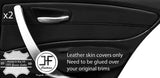 BLACK STITCH 2X REAR DOOR CARD TRIM LEATHER COVERS FITS BMW 1 SERIES E87 04-12