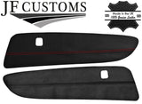 RED STITCH 2X FRONT DOOR CARD TRIM LEATHER COVER FOR BMW 1 E88 CONVERTIBLE