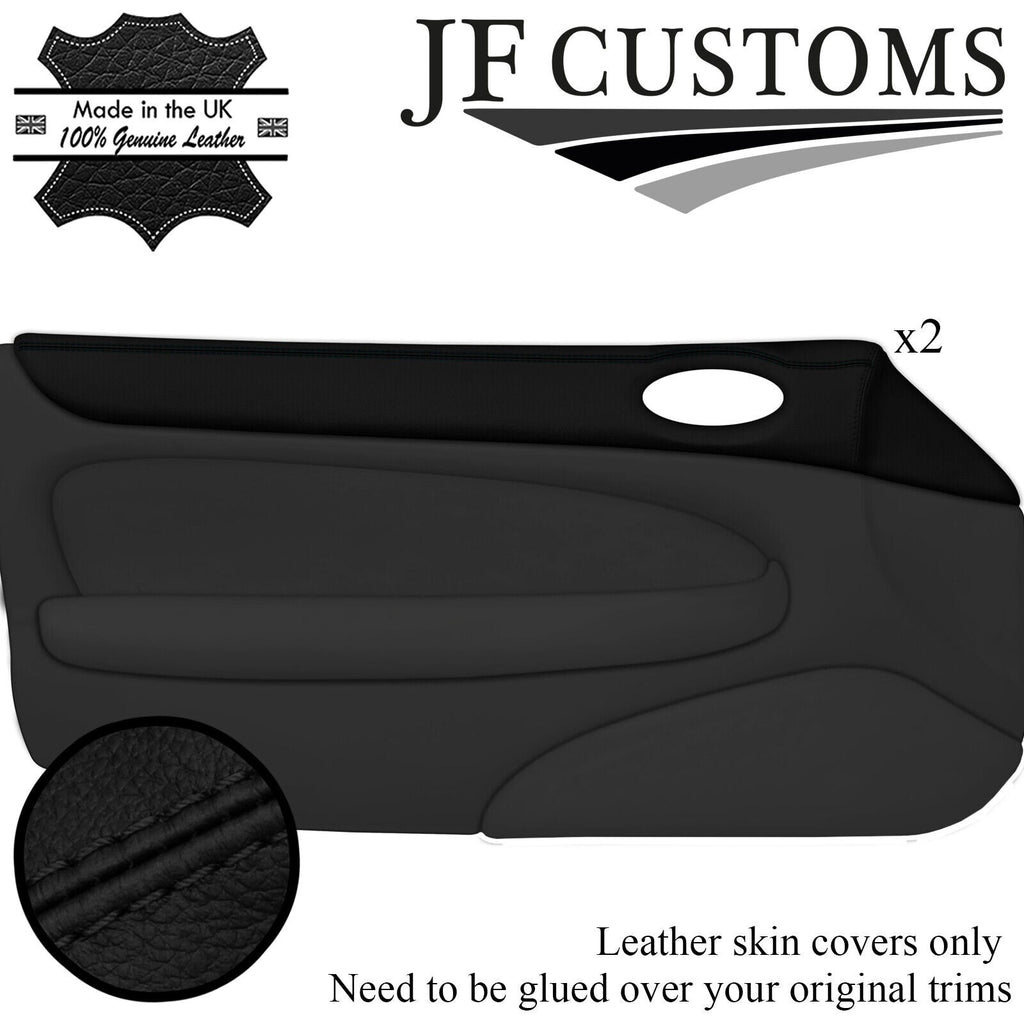 BLACK STITCH LEATHER 2X TOP DOOR TRIM COVERS FOR JAGUAR XK8 X100 COUPE 96-04