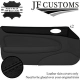 BLACK STITCH LEATHER 2X TOP DOOR TRIM COVERS FOR JAGUAR XK8 X100 COUPE 96-04
