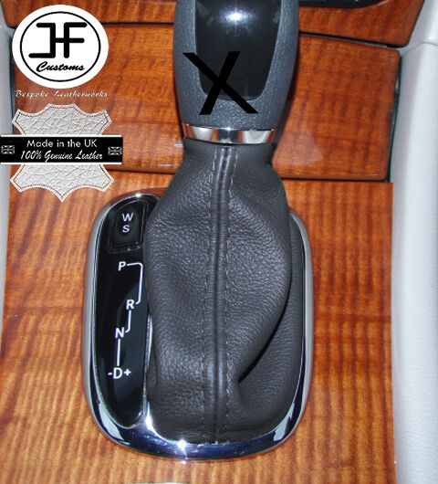 FOR MERCEDES C CLASS W203 AUTOMATIC AUTO 00-2003 LEATHER GEAR GAITER DARK GREY
