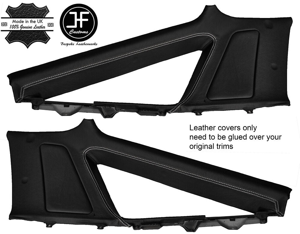 WHITE STITCH 2X UPPER REAR QUARTER PANEL LTHR COVER FITS TOYOTA SUPRA MK3 86-93