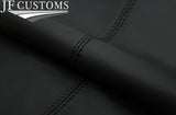 BLACK  STITCH ITALIAN LEATHER 2X FRONT DOOR INSERTS COVERS FOR MAZDA 6 02-05
