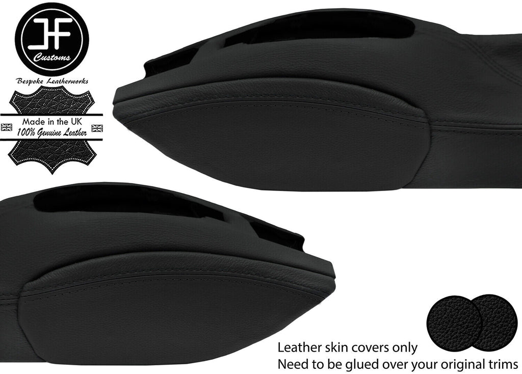 BLACK BLACK 2X KNEE PAD LEATHER COVERS FOR PORSCHE CARRERA 996 97-04 STYLE 2