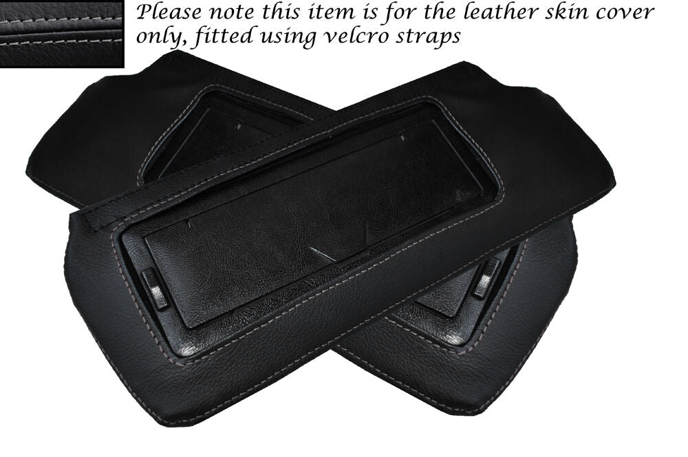 GREY STITCH 2X SUN VISORS SKIN  COVERS FITS CORVETTE C4 TARGA TOP CABRIO 84-96