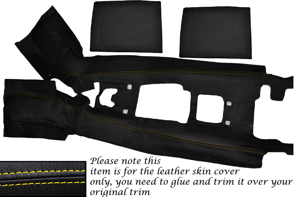 YELLOW STITCH CENTRE CONSOLE TUNNEL LEATHER SKIN COVER FITS HONDA S2000 04-09