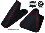 RED STITCH PU SUEDE GEAR & HANDBRAKE GAITER FITS BMW E81 E82 E87 E88 05-12