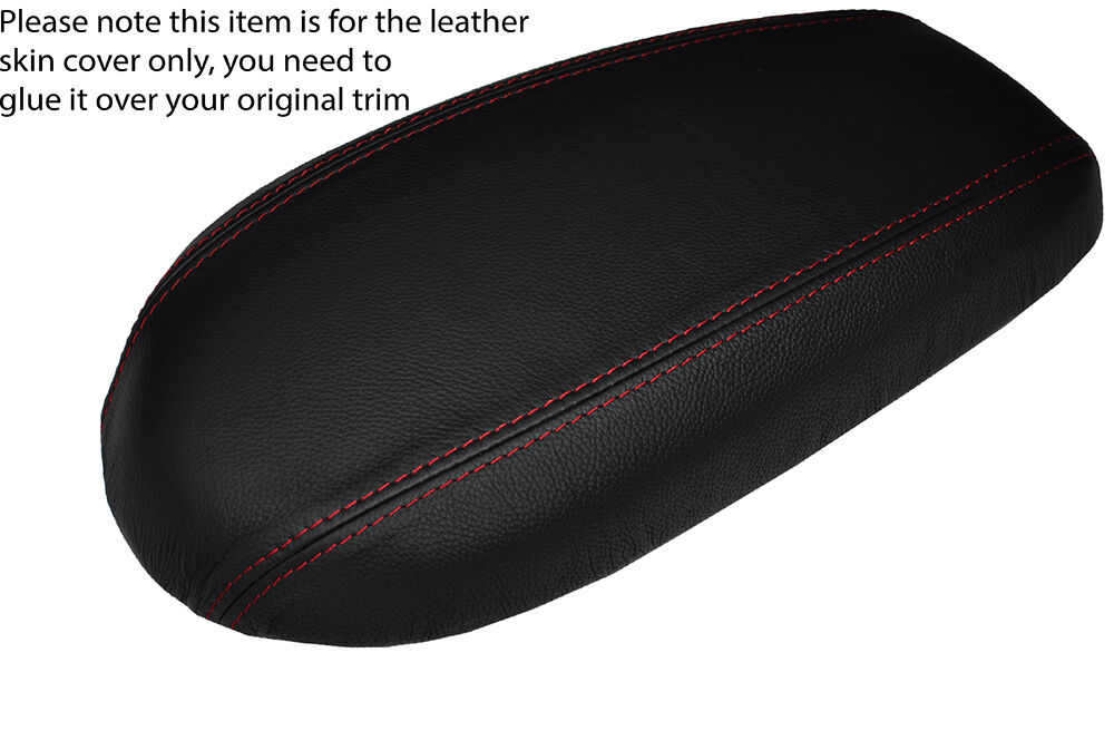 RED STITCH ARMREST LID LEATHER SKIN COVER FITS HYUNDAI VELOSTER 2011-2015