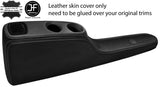GREY STITCH CONSOLE TUNNEL TOP GRAIN LEATHER COVER FOR SMART FORTWO 451 07-14