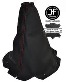 RED STITCH FITS PEUGEOT 406 COUPE 1999-2003 GEAR COVER GAITER BLACK LEATHER