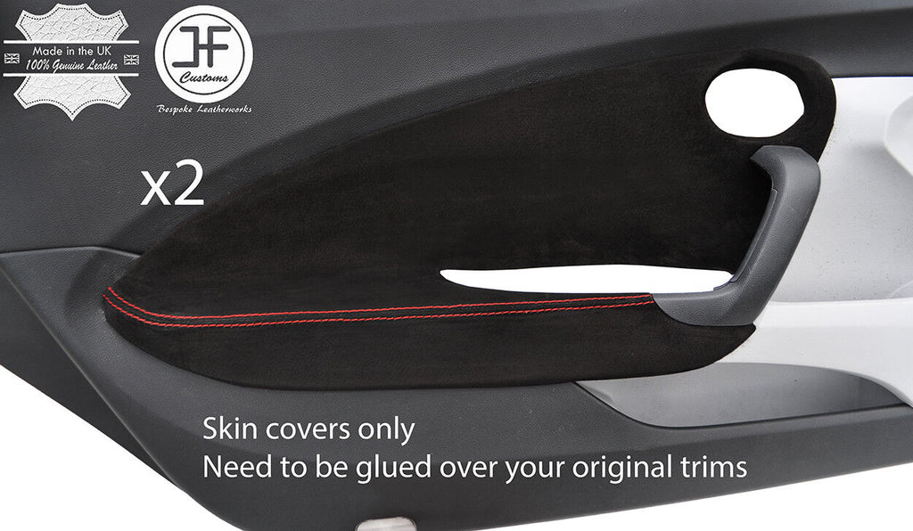 RED STITCH 2X FRONT DOOR CARD TRIM SUEDE COVERS FITS HONDA CR-Z CR Z 10-16