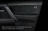 GREY STITCH 2X FRONT DOOR CARD SKIN COVERS FITS LAND ROVER FREELANDER 2 06-14