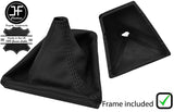 BLACK STITCH  LEATHER GEAR GAITER+PLASTIC FRAME FOR BMW 5 SERIES F10 F11 10-16