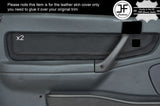 BLACK STICH 2X FRONT DOOR CARD TRIM LEATHER COVERS FITS ROVER 200 CABRIO CABRIO