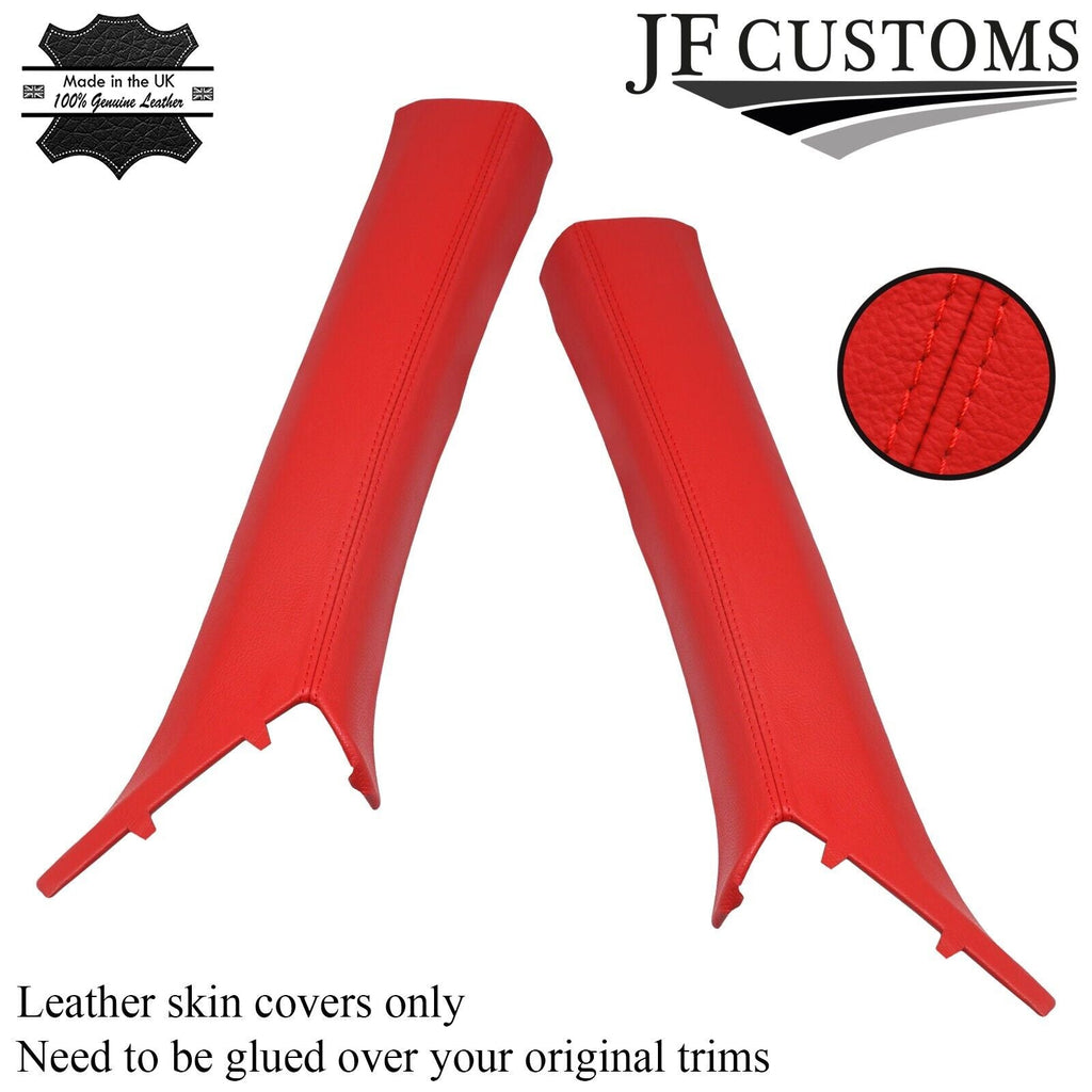 FOR CHEVROLET CAMARO 2016-2020 RED LEATHER 2X A PILLAR COVER CUSTOM NEW