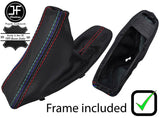 RED & TRI STITCH LEATHER HANDBRAKE+PLASTIC FRAME FOR BMW E90 E91 E92 E93