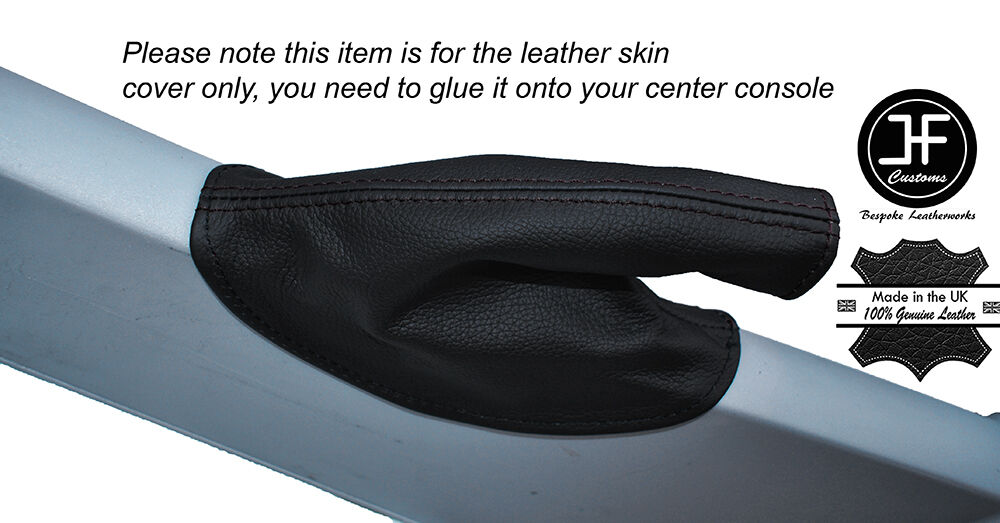 BLACK DOUBLE STITCH LEATHER HANDBRAKE GAITER FITS LOTUS ELISE & EXIGE MK2 01-12