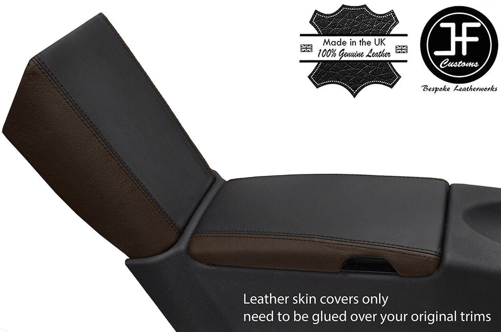 BLACK &  BROWN ARMREST & STORAGE LID LEATHER COVERS FOR MERCEDES SLK R171 04-11