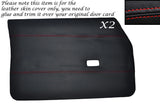 RED STITCH 2X FRONT DOOR CARDS LEATHER SKIN COVERS FITS FORD CORTINA MK4 MK5