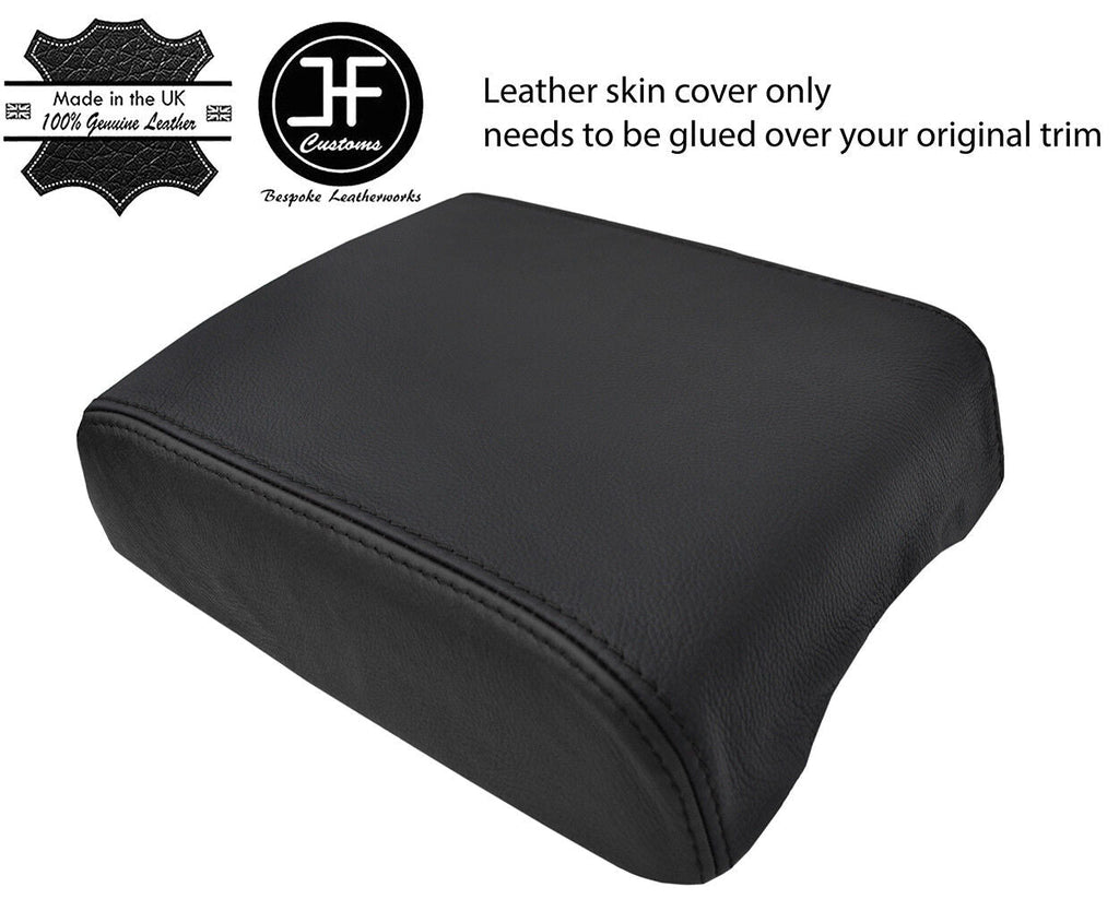 BLACK & BLACK TOP GRAIN GENUINE REAL LEATHER ARMREST COVER FOR VW TOUAREG 02-10