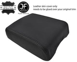 BLACK & BLACK TOP GRAIN GENUINE REAL LEATHER ARMREST COVER FOR VW TOUAREG 02-10